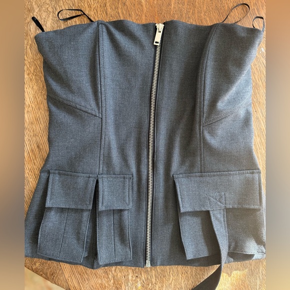NWOT Zara STRAPLESS TOP WITH POCKETS - Picture 6 of 9